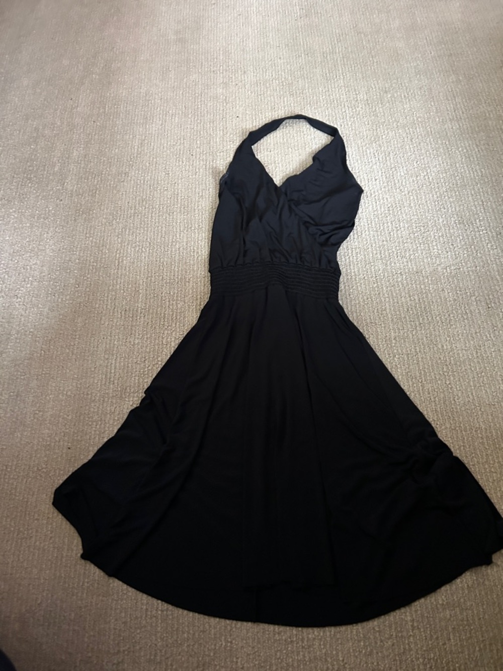 Tempted Black Halter Midi Dress
